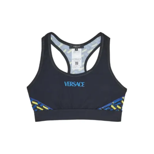 VERSACE Monogram Print Sports Bra 'Black/Print'