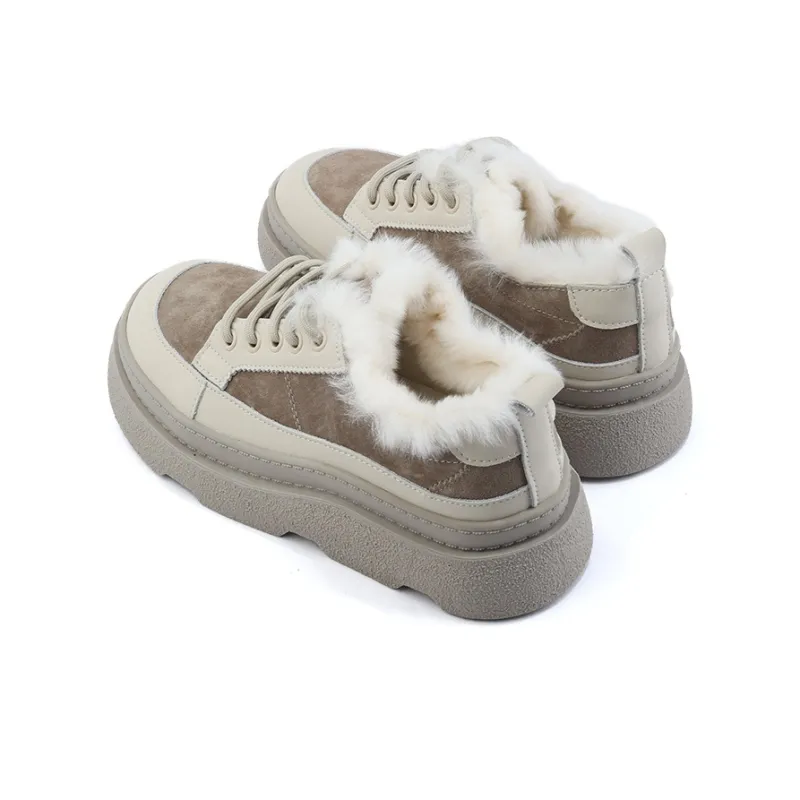 CENTRAL&KITTY Warm Low Top Casual Shoes Women's Gray-2