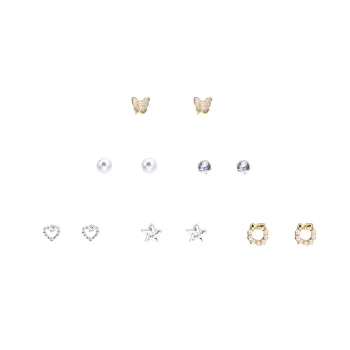 BLESSED BULLET Zircon Stud Earrings Women's