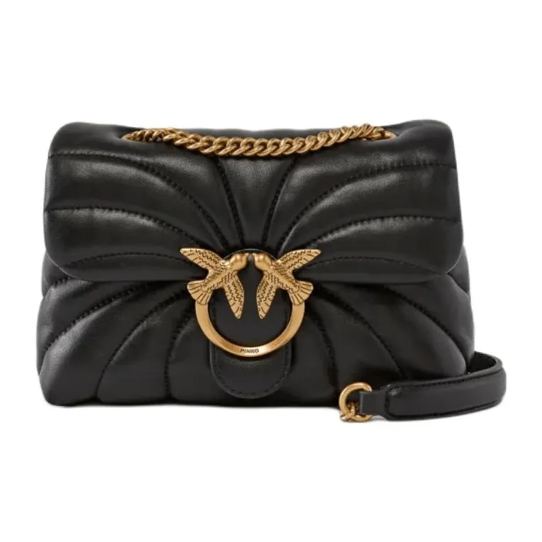 PINKO Love Bag Sheepskin Shoulder Bag Crossbody Bag Mini Women's Black-0