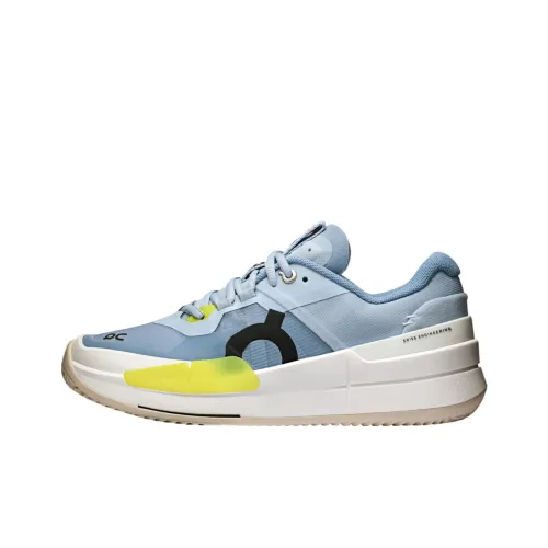 On THE ROGER Pro 2 Abrasion Resistant Low Top Tennis Shoes Women
s Blue White