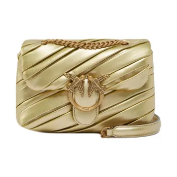 PINKO Puff Polyamide Shoulder Bag, Crossbody Bag Trumpets Women's Gold