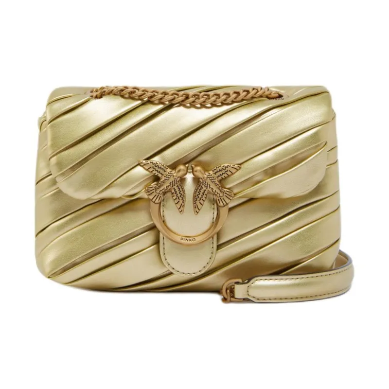 PINKO Puff Polyamide Shoulder Bag, Crossbody Bag Trumpets Women's Gold-0