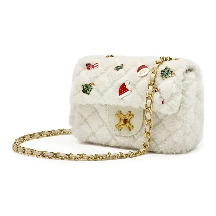 CLEVER& KETCH PU Small Square Bag Shoulder Bag Crossbody Bag Regular Women's Ecru/Pink-3