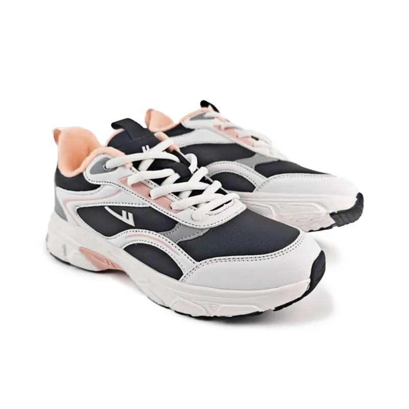 Warrior Anti Slip And Wear Resistant Warm Low Top Chunky Sneakers Women's White Black Pink-2