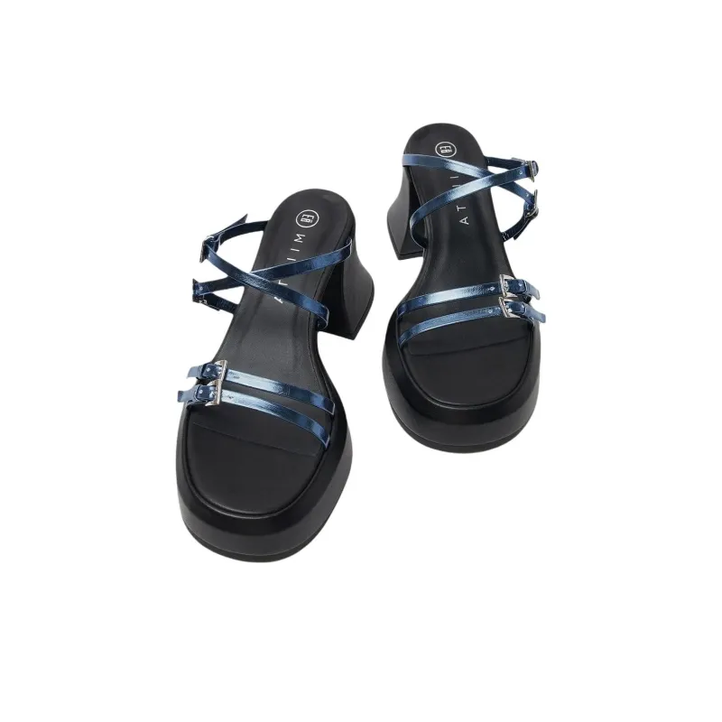 MIISTA Slide Slippers Women's Blue-3