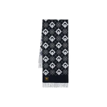 Marine Serre Virgin Wool Knitted Fabric Knit Scarves Men's Black
