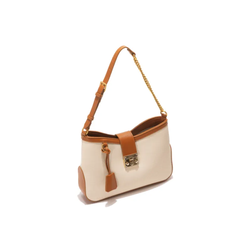 OCTSUI PVC Shoulder Bag Shoulder Bag Women's Ecru/Milk Tea Beige/Black/Denim/Brown White-16