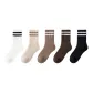 Black+Coffee+Dark Khaki+Light Khaki+White[7A Antibacterial Wool Socks]