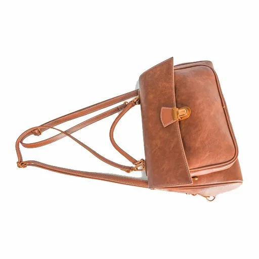 GELANNI Polyurethane Backpack Regular Women's Brown-2