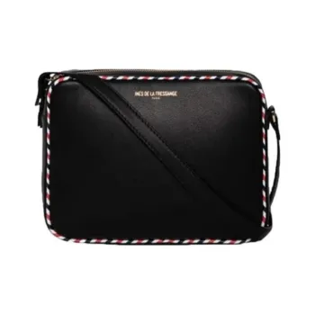 INES DE LA FRESSANGE Calfskin Crossbody Bag, Shoulder Bag Women's Black