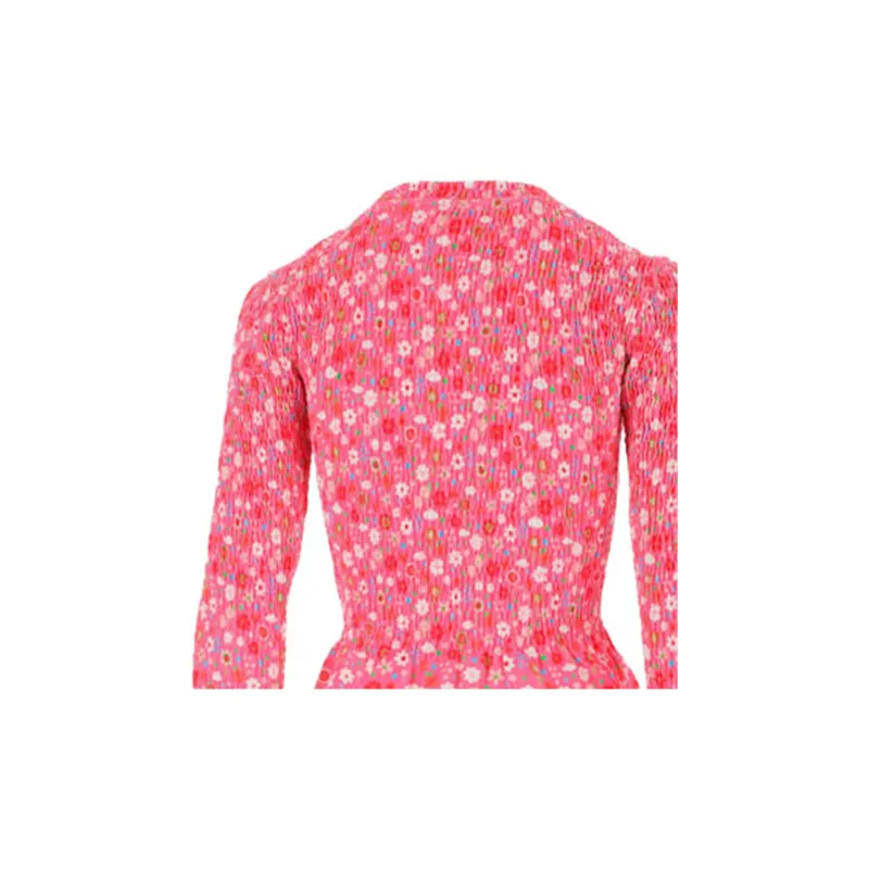 Balenciaga Puff Sleeve T Shirt Women's Pink-4