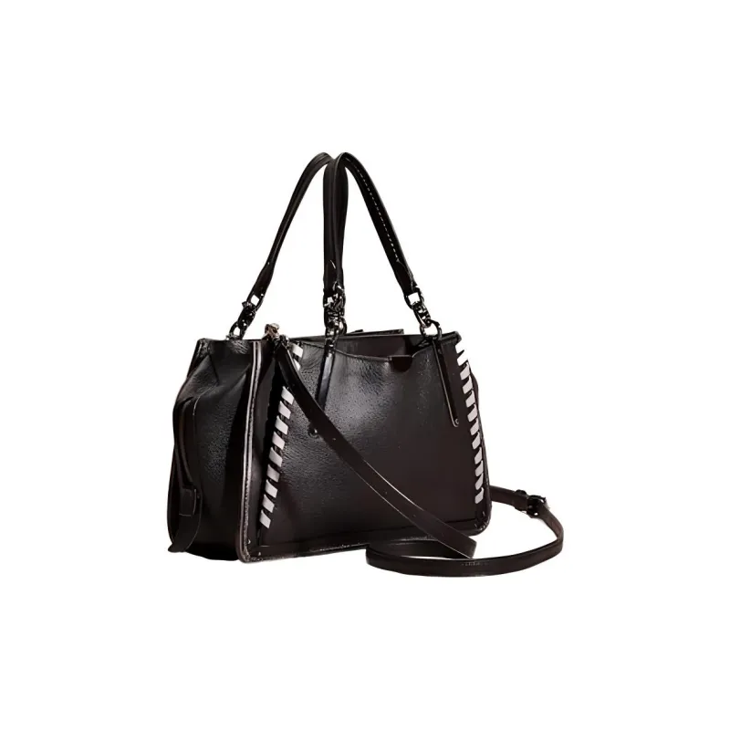 COACH Dreamer Glossy Pebbled Leather Handbag Shoulder Bag Crossbody Bag Large Size Women's Black-1