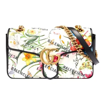 GUCCI GG Marmont Canvas With Leather Shoulder Bag Crossbody Bag Small Size Women's Multicolor