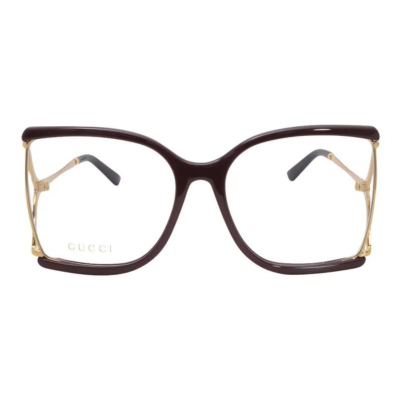 GUCCI Acetate Irregular Shape Eyeglass Frames Women's Red-1