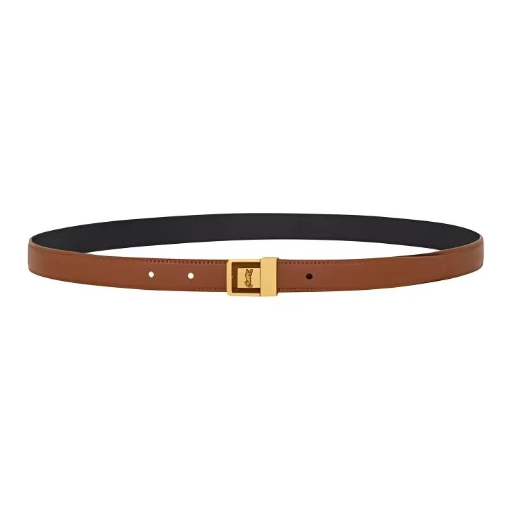SAINT LAURENT Leather Leather Belts Women's Wet Clay Earth Tone 2CM-0