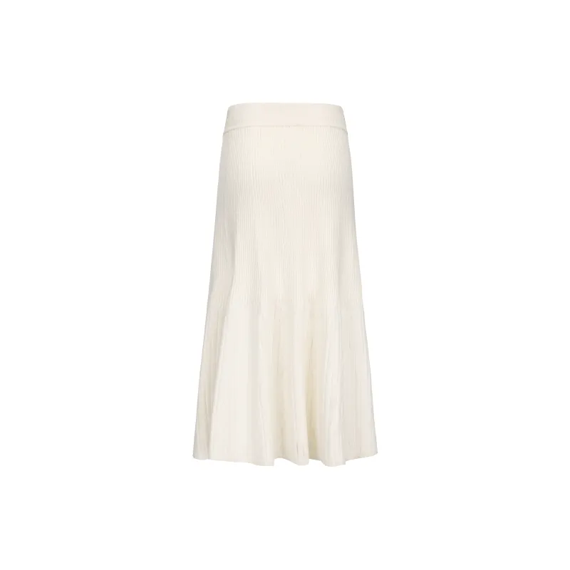 CHIWAWAMEME Casual Long Skirts Women's Snowy White-1