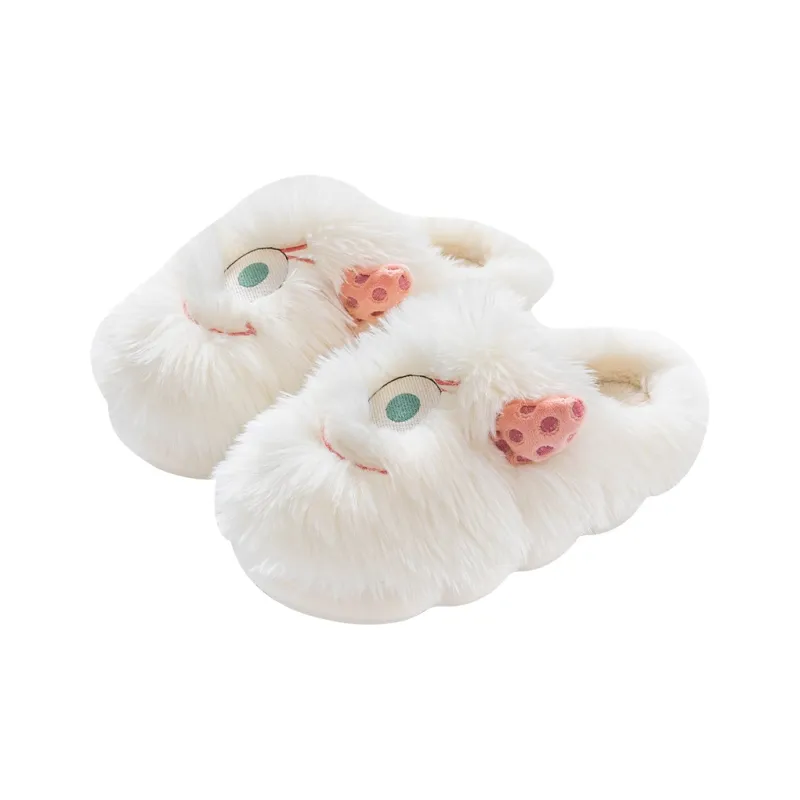 Foot Recreation Winter Cartoon Cute Long Mohair Suede Fabric Warm Slip Resistant Home Slippers Women's-6