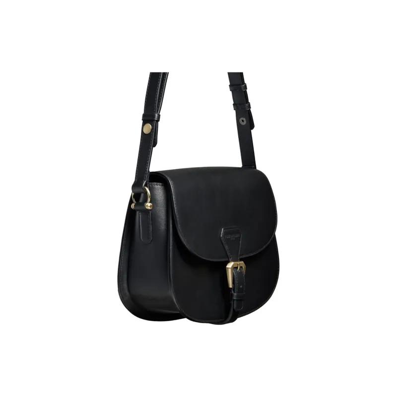 INES DE LA FRESSANGE Cow Leather Messenger Bag, Crossbody Bag, Shoulder Bag Women's Black-1