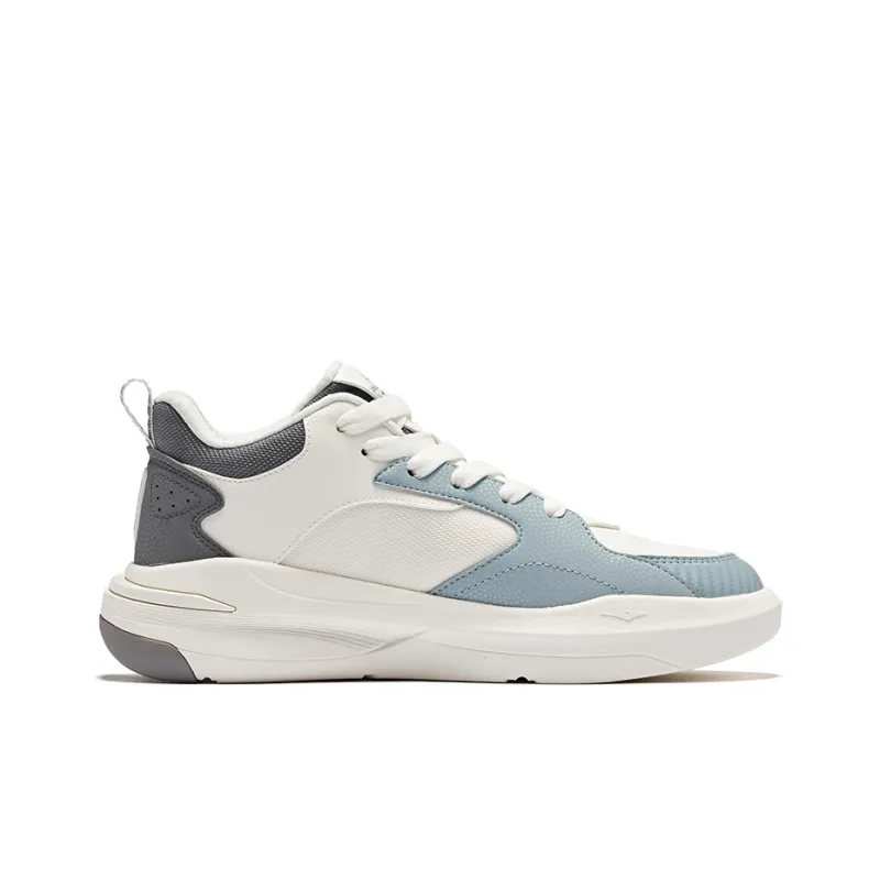 Erke Dominance 2 Anti Slip Wear Resistant High Top Casual Shoes Men's White Gray Blue-1
