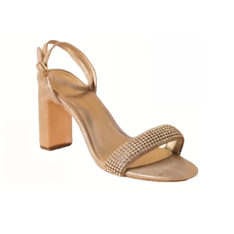 Loeffler Randall One Strap Sandals Women's Gold-1