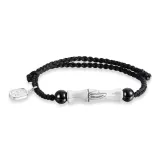 [Sterling Silver]Bamboo Rope Bracelet Style B-with Blessing Charm