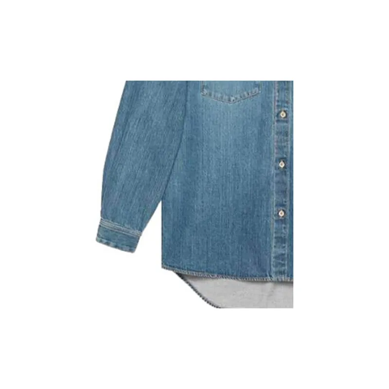 GUCCI Eco washed Cat patch Organic Denim Shirt-5