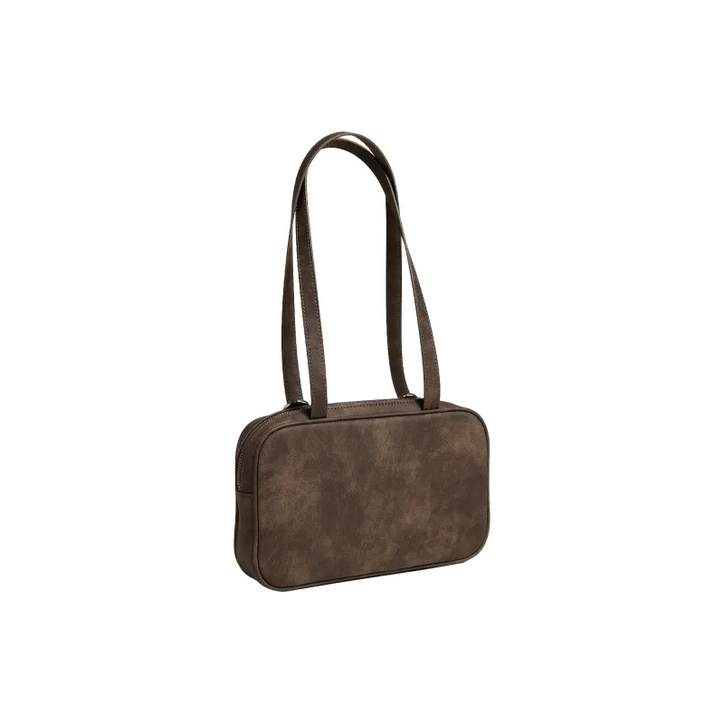 AILUXI Dopamine Dressing Pendant Bowling Bag Shoulder Bag Regular Women's Maillard Style Milk Chocolate-2