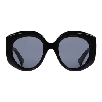 GUCCI Logo Plaque Round Frame Sunglasses