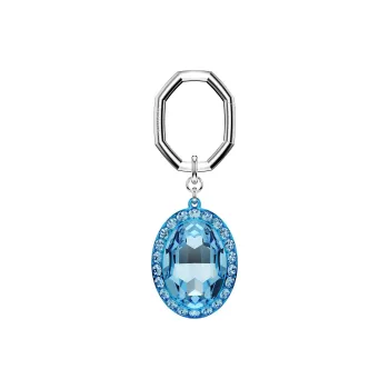 Swarovski Stainless Steel Keychains Unisex Blue