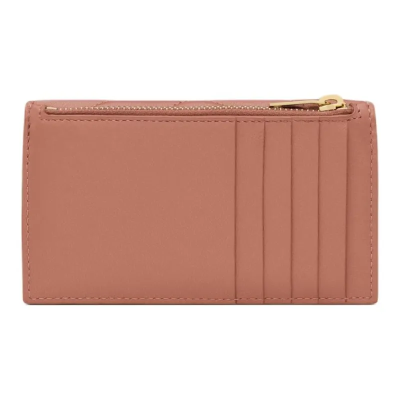 SAINT LAURENT Lambskin Card Holder Women's Light Pink-2