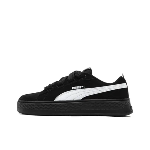 PUMA Platform Anti Slip Wear Resistant Low Top Skateboard Shoes Women's Black