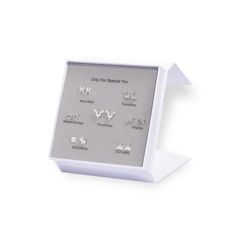 ETAHLOVE Alloy Stud Earrings Women's Couple Date Confession To Girlfriend Birthday Surprise Anniversary-9