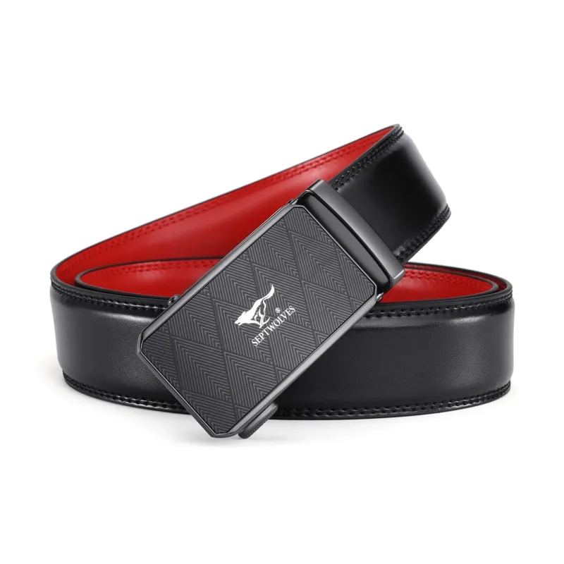 SEPTWOLVES Genuine Leather Leather Belts Men's Width 3.5CM-1