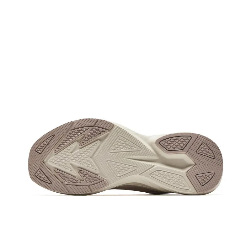Anta Cushioned Wear-Resistant Lightweight Height Increasing Low-Top Running Shoes Women's White/Brown/Orange-5