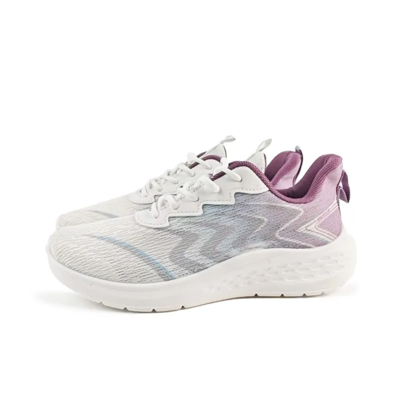 Warrior Anti-Slip And Wear-Resistant Height Increasing Low-Top Running Shoes Women's White Blue Purple-1