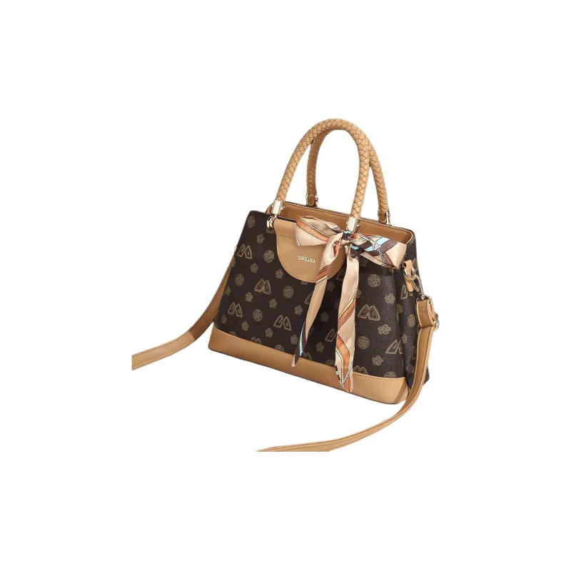 Safiya Synthetic Leather Shoulder Bag Crossbody Bag Handbag Large Size Women's Coffee-1