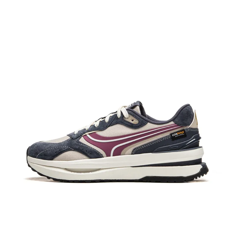 LiNing Zhengrong Coverage Anti-Slip And Wear-Resistant Low-Top Skateboard Shoes Men's Beige Blue Red-0