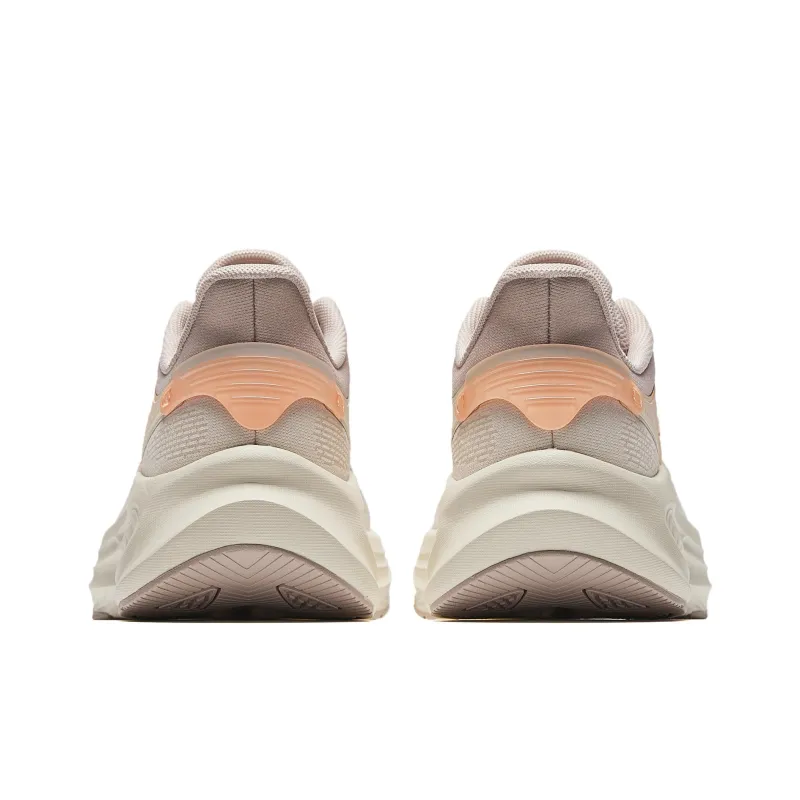 Anta Cushioned Wear-Resistant Lightweight Height Increasing Low-Top Running Shoes Women's White/Brown/Orange-4