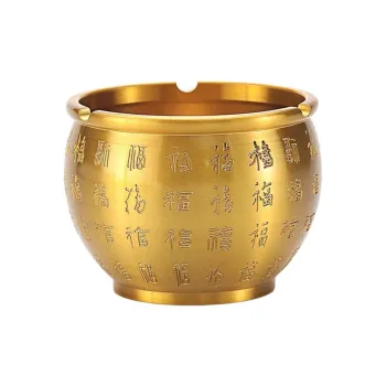 Xuan Rafters Pavilion Home Office Chinese Style Copper Ashtray Ornament