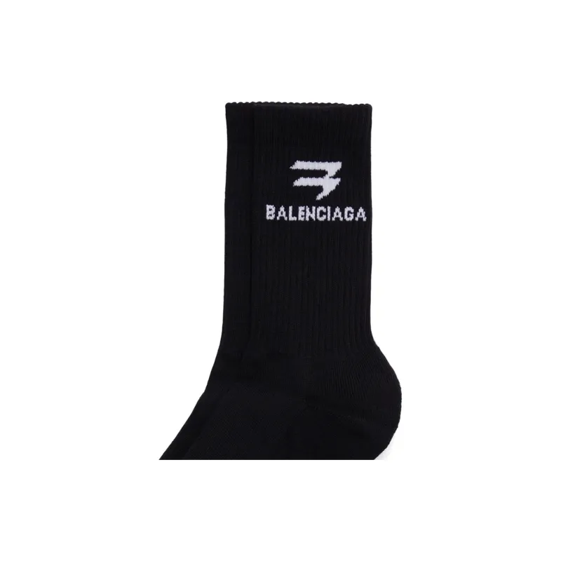 Balenciaga SS23 Knee-High Socks Regular Fit Unisex Black-3