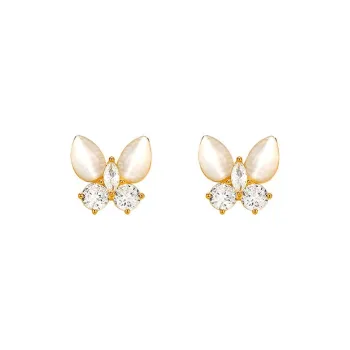 Heart Grass S925 Silver Stud Earrings Women's