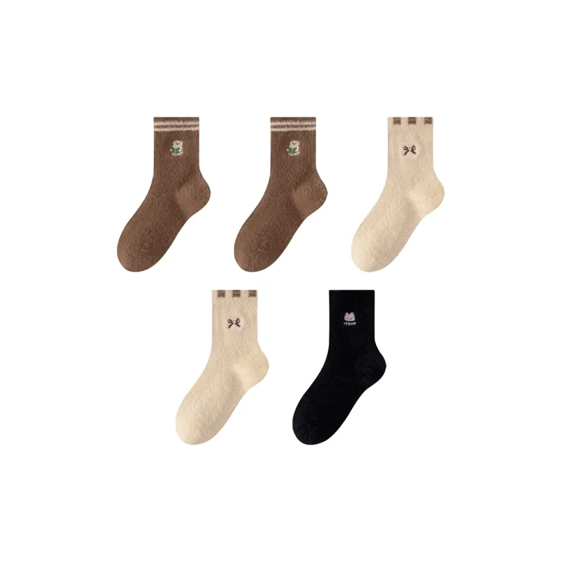 MIIOW Trend Party Series Mid Calf Socks Women's 5 Pack-3