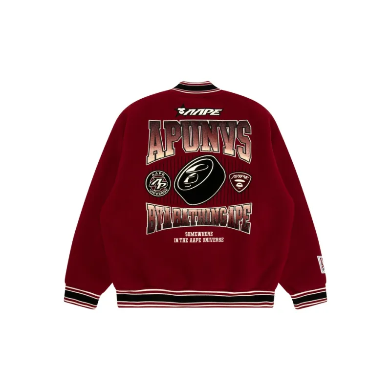 Aape By *A Bathing APE® Logo Varsity Jacket-1