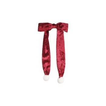 Peach Tea Red Christmas Velour Bowknot Hair Clips Women's