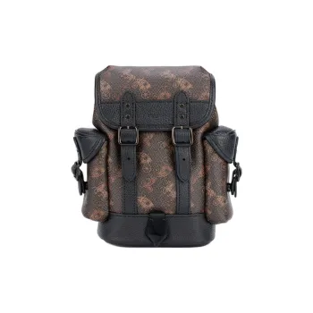 COACH Hitch Artificial Leather Backpack On The Shoulder Mini Women's Charcoal