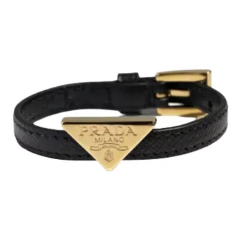 PRADA Leather Bracelets Women's Black