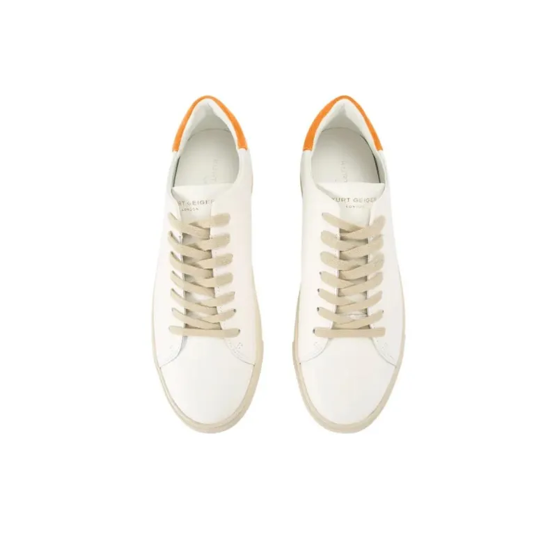 Kurt Geiger London Lennon Low-Top Skateboard Shoes Men's White Orange-3
