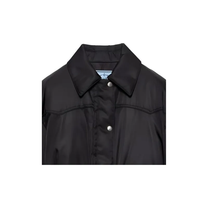 PRADA Drawstring Buttoned Down Jacket-4