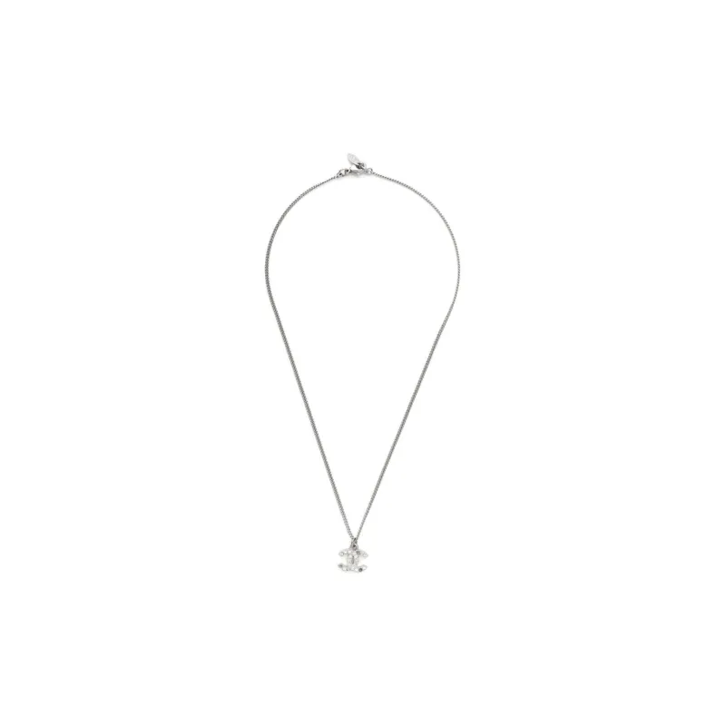 CHANEL 2011 Crystal-embellished Cc Pendant Necklace-1